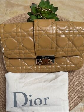 Dior 🔥 Beige Quilted Leather Lady Dior Chain Crossbody bag